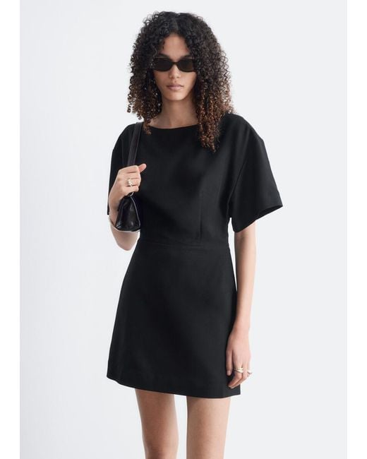& Other Stories Black Open-Back Dress