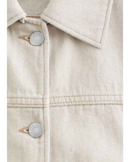 & Other Stories White Cropped Tie-Closure Denim Jacket