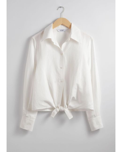 & Other Stories Natural Tie-front Shirt