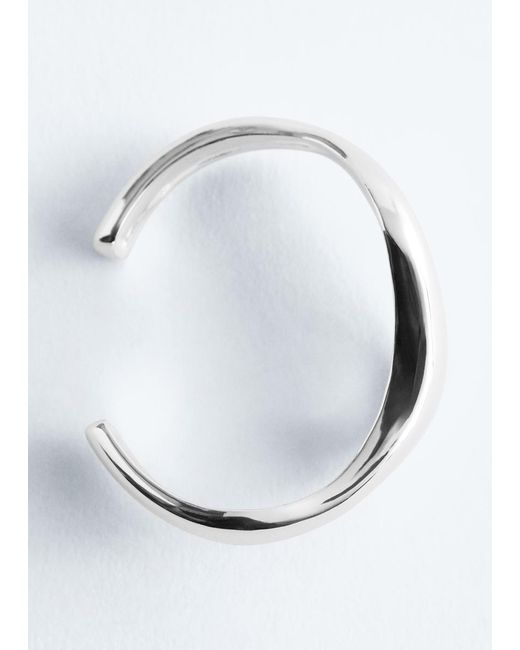 & Other Stories White Wavy Cuff Bracelet