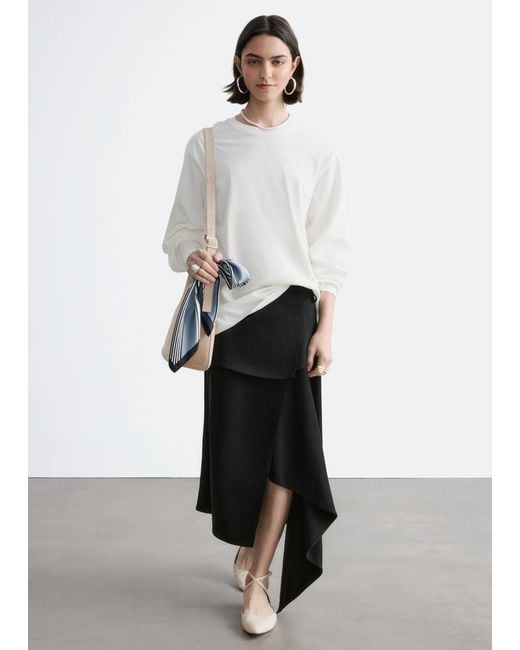 & Other Stories White Long-Sleeve Jersey Top