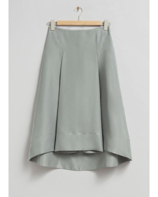 & Other Stories Gray Pleated Skirt