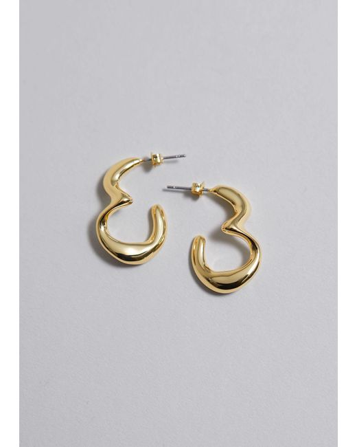 & Other Stories Metallic Sculpted Hoop Earrings