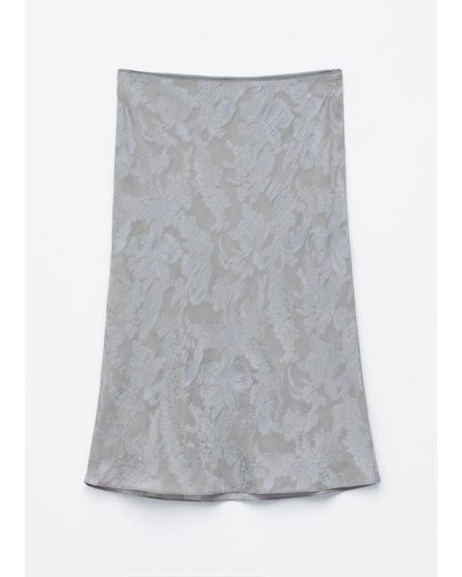 & Other Stories White Sheer Silk-Blend Midi Skirt
