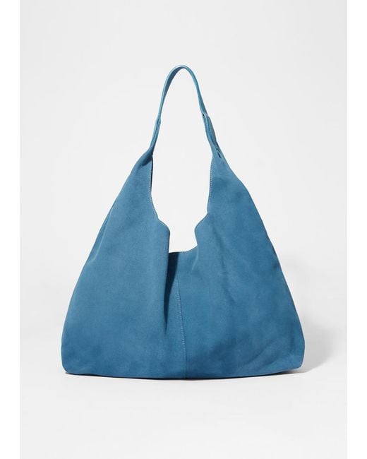 & Other Stories Blue Large Suede Tote Bag