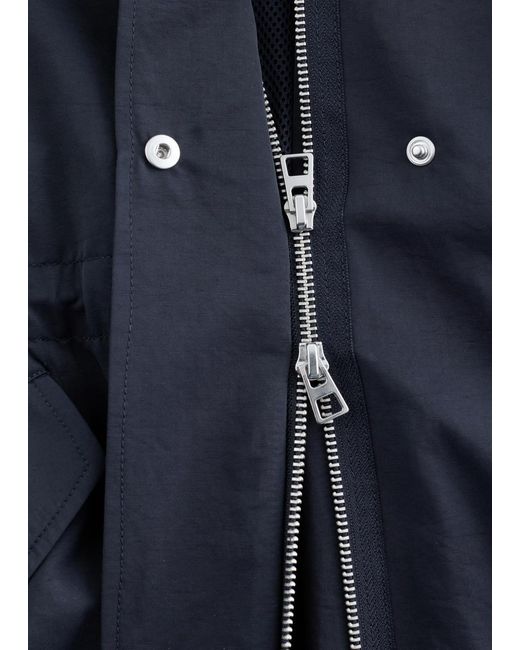 & Other Stories Blue Drawstring Parka Coat