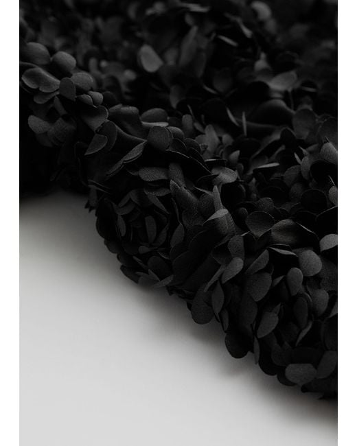 & Other Stories Black Minikleid Mit Floralen Applikationen