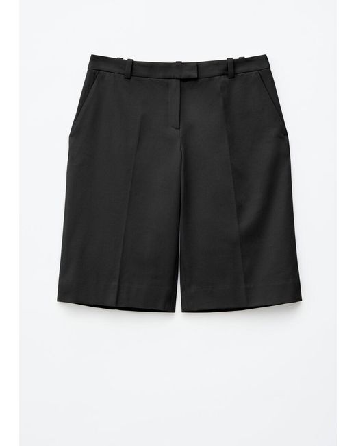 & Other Stories Black Tailored Knee-Length Shorts