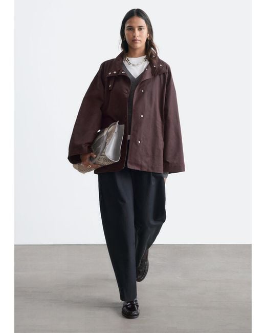 & Other Stories Brown Corduroy-Collar Jacket
