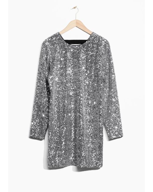 & other stories glitter dress Deep V-Neck Sequin Dress main image 0