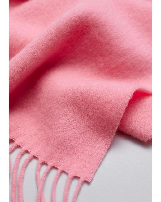 & Other Stories Pink Fringed Wool Blanket Scarf