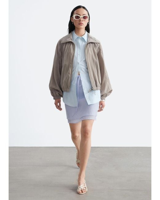 & Other Stories White Layered Mini Skirt