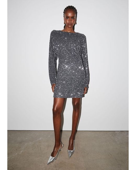 Other Stories Sequin Mini Dress in Grey Lyst Canada