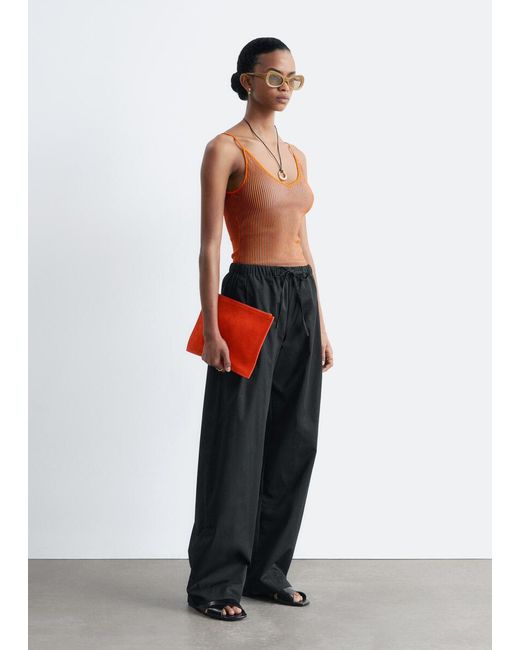 & Other Stories White Cotton Twill Drawstring Trousers