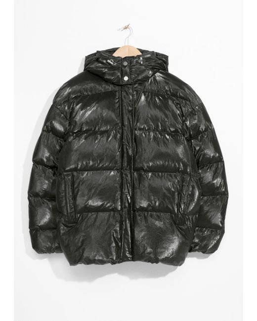 & Other Stories Black Puffer Padded Jacket