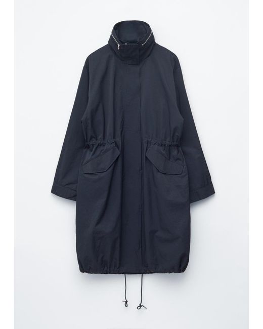& Other Stories Blue Drawstring Parka Coat