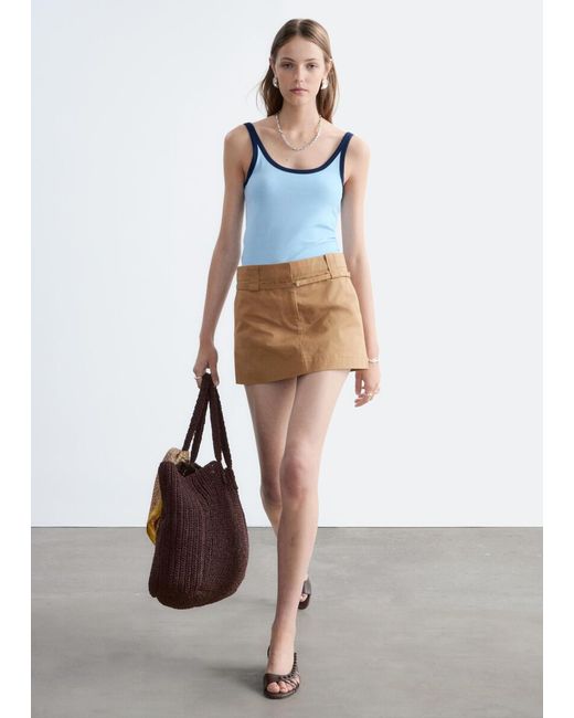 & Other Stories Blue Scoop-Neck Tank Top