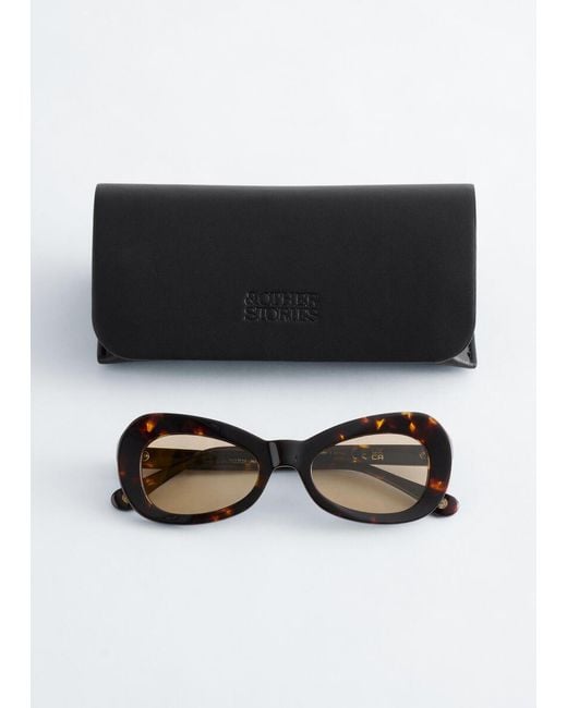 & Other Stories Black Oval Cat-Eye Sunglasses