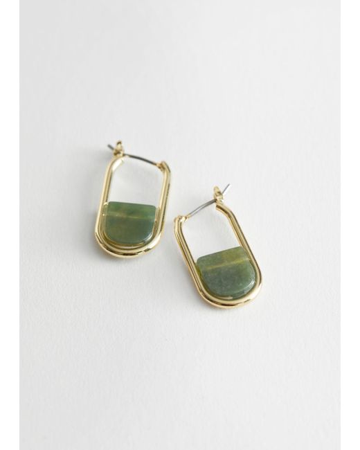 Other Stories Geometric Stone Pendant Earrings Lyst - Stone Pendant Earrings