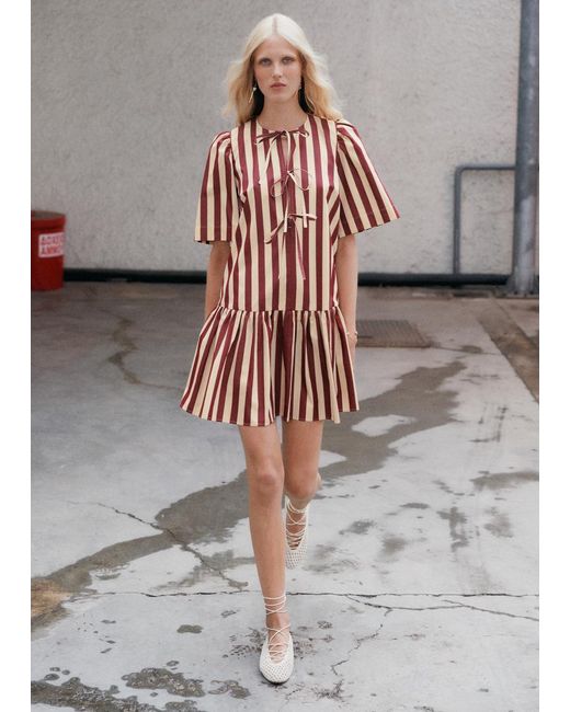 & Other Stories White Peplum Mini Dress