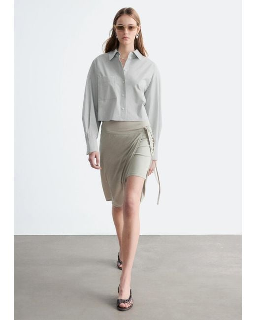 & Other Stories Gray Wrap Midi Skirt