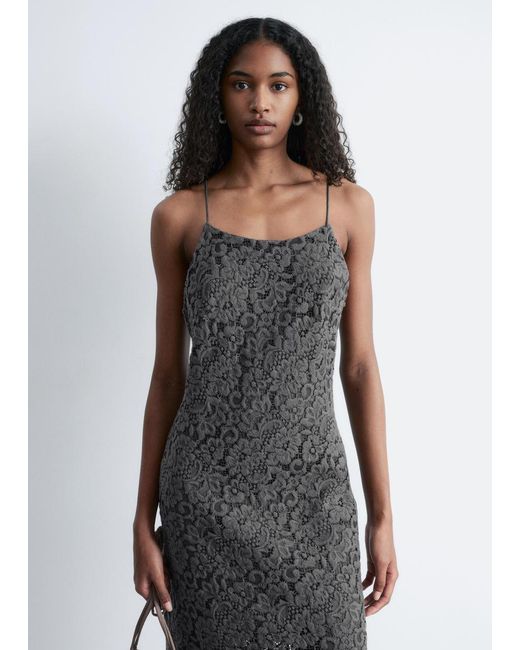 & Other Stories White Lace Midi Dress