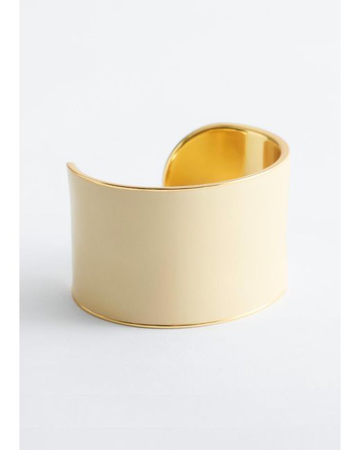 & Other Stories Gray Two-Tone Cuff Bracelet