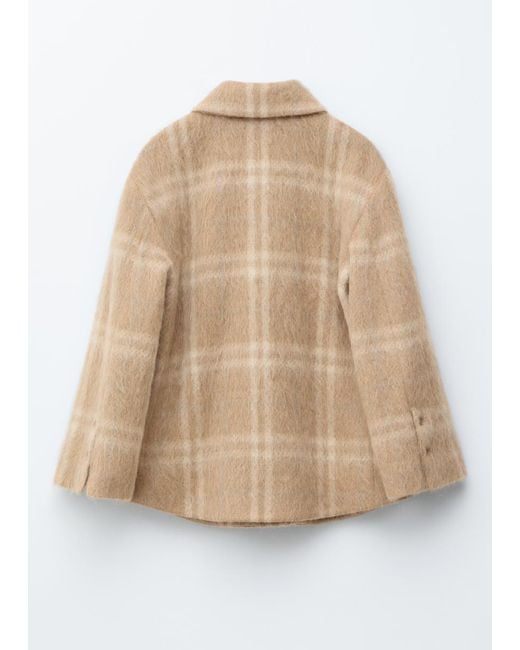 & Other Stories Natural Checked Wool Shirt Jacket
