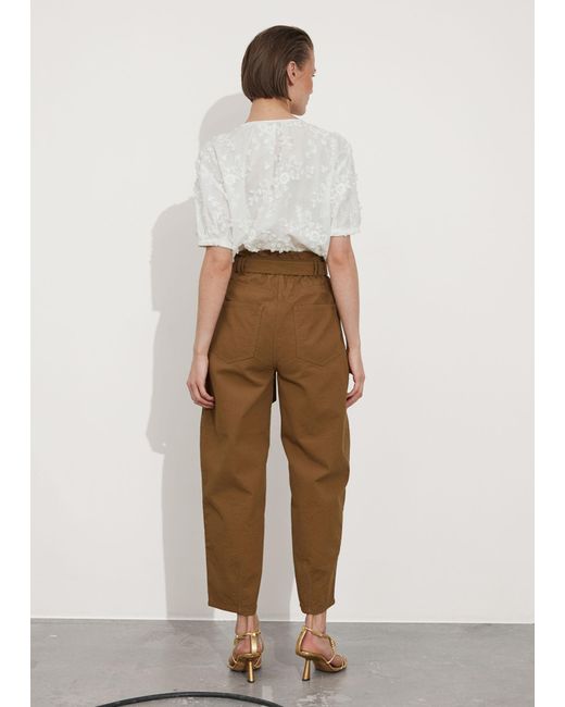 & Other Stories Natural Paperbag Waist Trousers