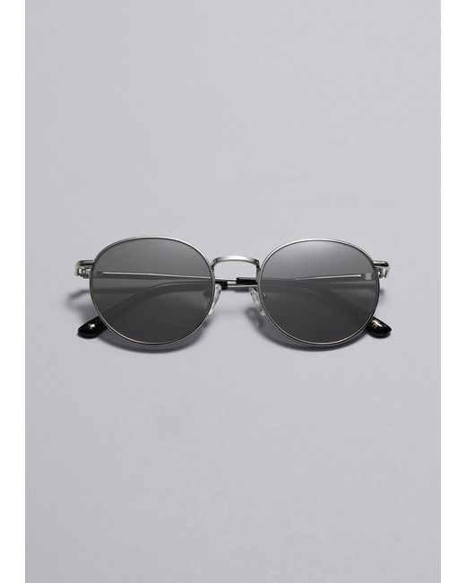 & Other Stories Gray Slim Oval-frame Sunglasses