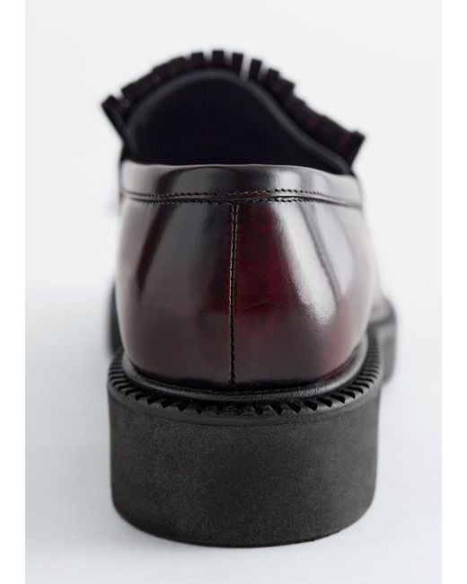 & Other Stories Black Chunky Leather Loafers
