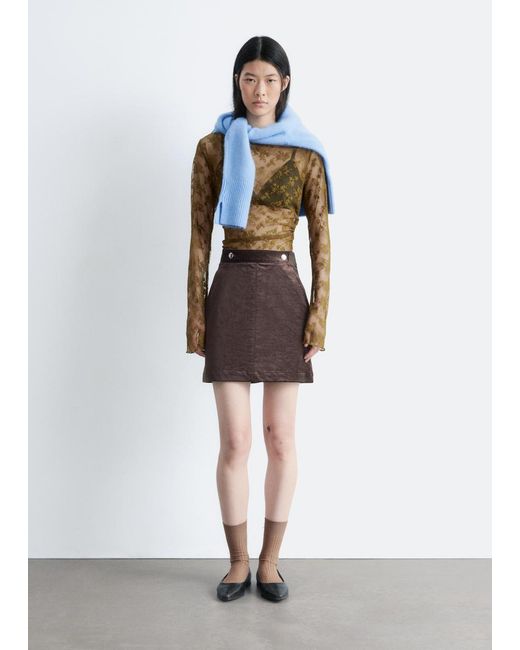 & Other Stories White Velvet Mini Skirt