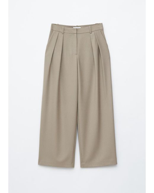 & Other Stories Natural Wool-Blend Tailored Trousers