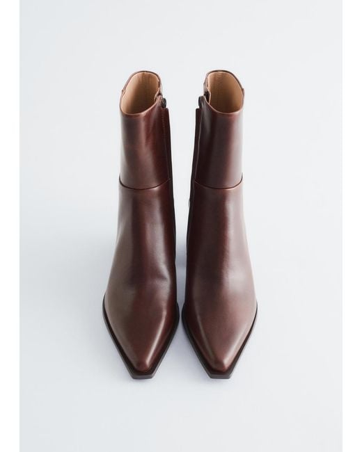 & Other Stories Black Sleek Leather Cowboy Boots