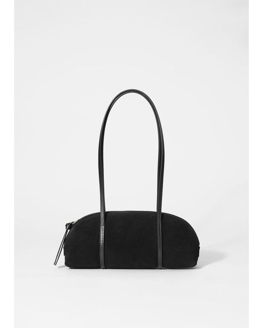 & Other Stories Black Leather Bowling Bag