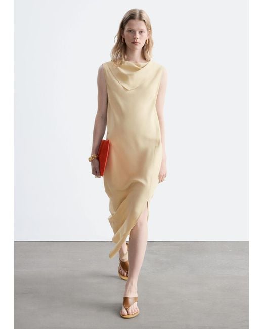 & Other Stories White Scarf-Detail Midi Dress