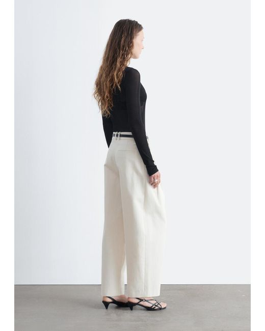 & Other Stories Black Ribbed Silk Top