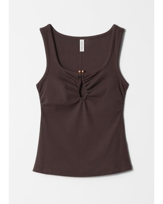 & Other Stories Black Buckle-Detailed Tank Top