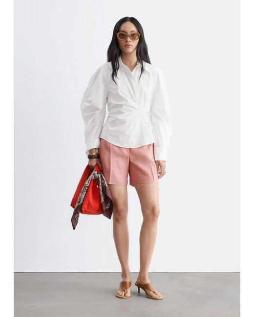 & Other Stories Natural Asymmetrical Cotton Shirt