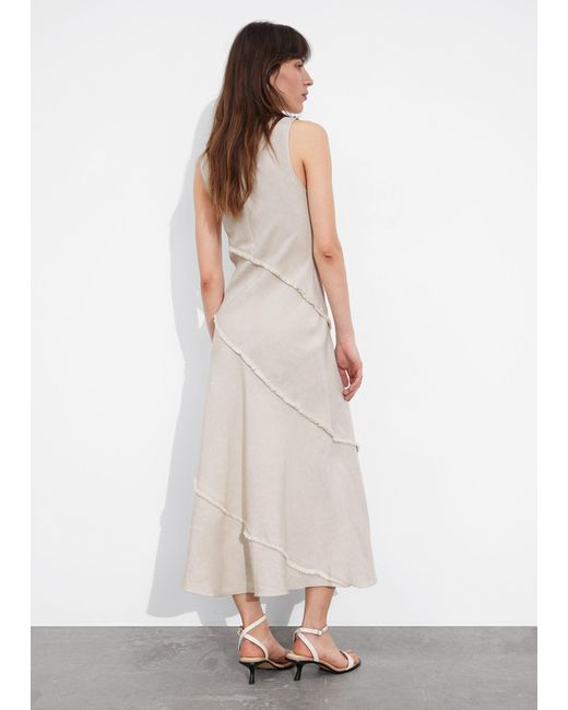 & Other Stories Natural Sleeveless A-line Midi Dress
