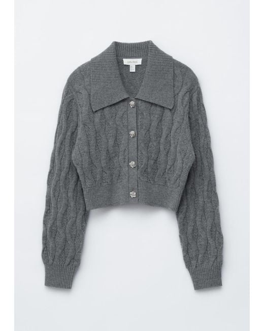 & Other Stories Gray Cable-Knit Cardigan