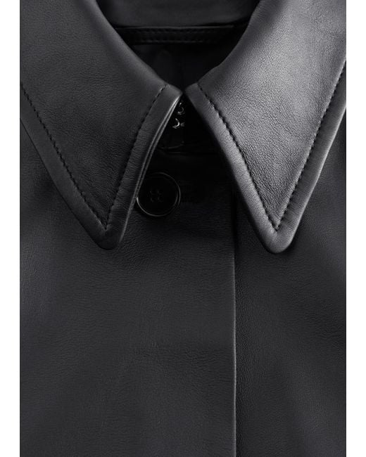 & Other Stories White Tie-Belt Leather Coat