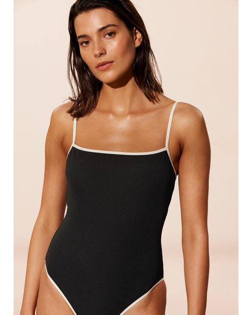 & Other Stories Black Contrast-Trim Swimsuit