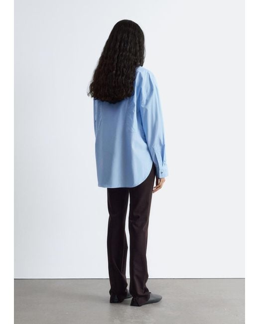 Chemise Longue En Coton À Col Montant & Other Stories en coloris Blue