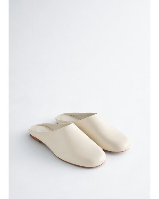 & Other Stories Natural Leather Slip‑On Mules