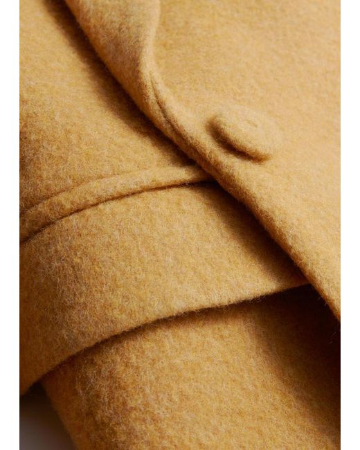 & Other Stories Natural Single-Breasted Wool Blazer