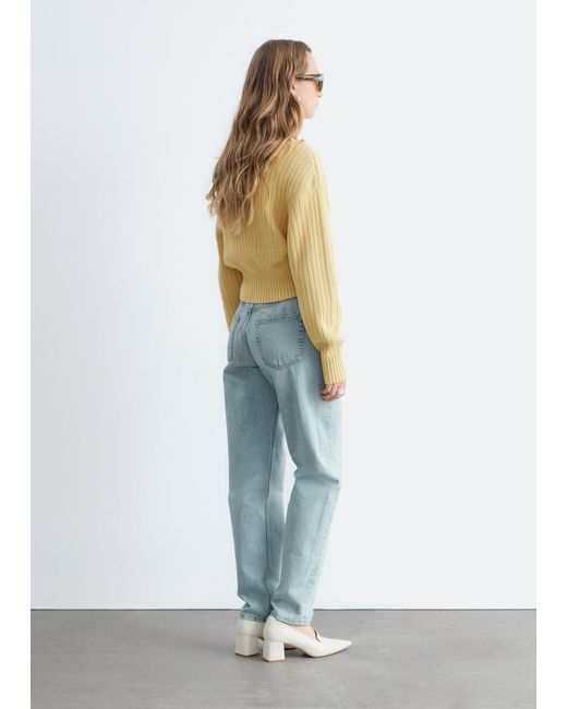 & Other Stories White Rib-Knit Cotton Cardigan