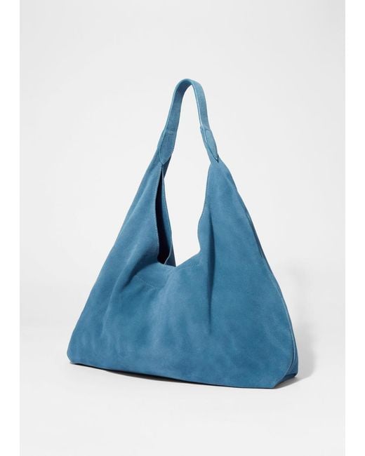 & Other Stories Blue Large Suede Tote Bag
