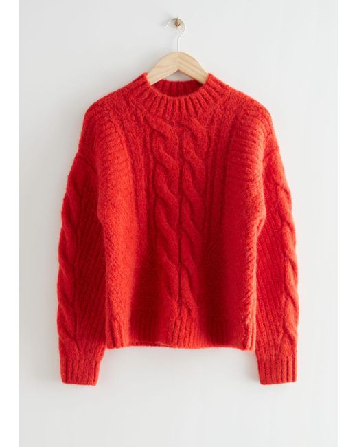 \u0026 Other Stories Cable Knit Wool Sweater 