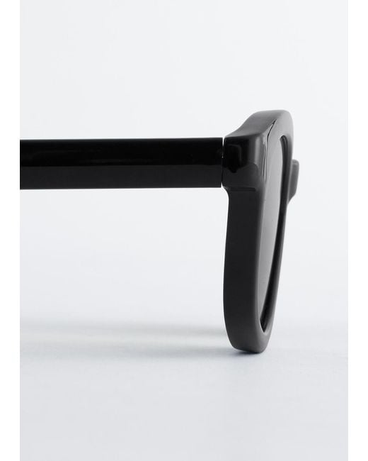 & Other Stories Black Narrow Rectangle Sunglasses